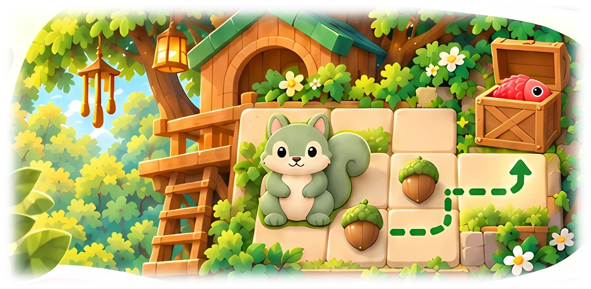 Cozy illustrated Woodland setting
